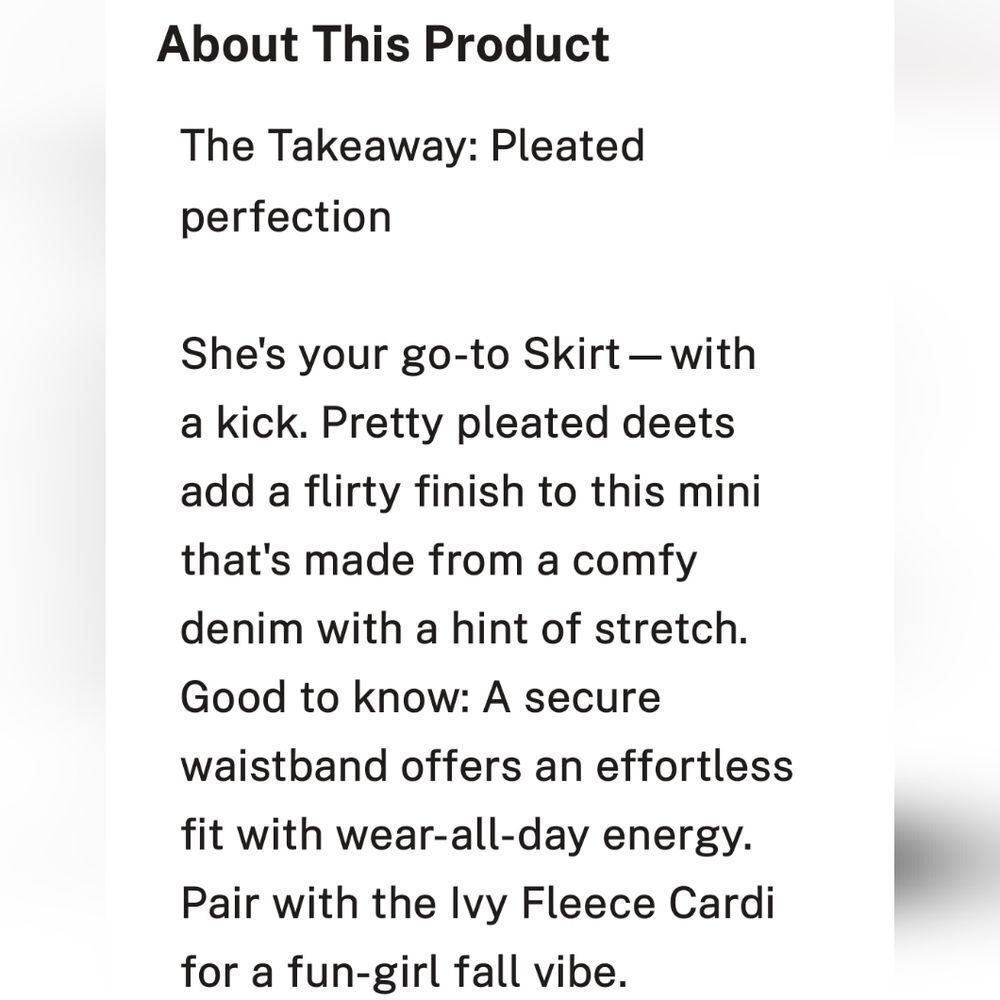 Denim by PINK Pleated Mini Skirt NEW MSRP $50 Bright Wash Denim Size SMALL - Picture 4 of 14